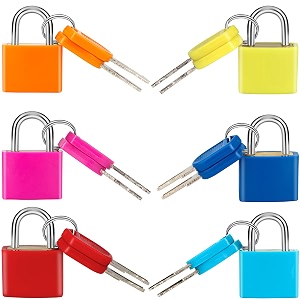 6 pcs suitcase locks with copper keys protect your belongings with febwind39s set of 6 mini padlocks multicolor durable locks for suitcases backpacks boxes cabinet and laptop bags