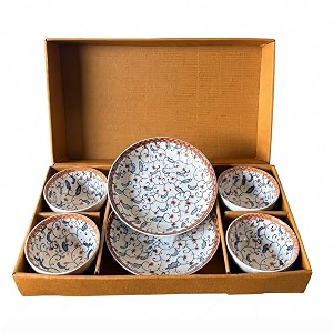 6 piece ceramic dinner set japanese style hand-painted floral dinnerware microwave amp dishwasher safe premium tableware crockery set for home daily use amp gifting