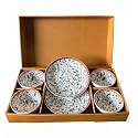 6 Piece Ceramic Dinner Set, Japanese Style Hand-Painted Floral Dinnerware, Microwave &amp; Dishwasher Safe Premium Tableware Crockery Set for Home, Daily Use &amp; Gifting