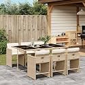 6-Piece Patio Dining Set with Tempered Glass