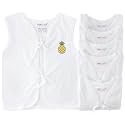 6 Piece Pure Cotton Unisex Newborn Tank Top – Soft, Skin-Friendly, Breathable, Regular Fit Baby Vest/Jabla (White)