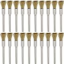 20PCS Brass Wire Brushes - Metal Rust Removal, Cleaning, and Polishing - 5mm Diameter, 1/8″ (3mm) Shaft - Removes Burrs, Dust, and Oxide Layer - Handles Rough Surfaces - Rotary Tool Accessories
