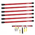 6 Pieces 24" Magnetic Tool Holder Strip, Red Magnet Bar, Metal Tool Organizer Rack for Garage Organization, Easy To Install in Workshop, Mounting Screws Included