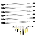 6 Pieces 24" Magnetic Tool Holder Strip, Stainless Steel Surface Tool Magnet Bar, Metal Tool Organizer Rack for Garage Organization, Easy To Install in Workshop, Mounting Screws Included