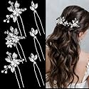 6 Pieces Bride Hair Pins Rhinestones Hair Accessories for Women Crystal Wedding Hair Piece for Bride Women Girls Bridesmaids