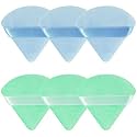 6 Pieces Powder Puff, Triangle Makeup Puff Soft Velour Powder Puffs for Loose Powder Body Powder Cosmetic Makeup Blender Foundation Sponges Beauty Makeup Tools, Blue and Green