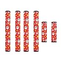 6 Pieces Refrigerator Oven Door Handle Covers Washable Neoprene Kitchen Appliance Decors Anti-Skid Protector Gloves for Fridge Easy Installation, Santa Claus Snowflake Star Red Christmas Ho