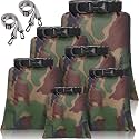 6 Pieces Waterproof Dry Bag Set Lightweight Combo Set with 15 L, 8 L, 5 L, 4 L, 3 L, 2 L Sacks and 2 Long Adjustable Shoulder Strap for Kayaking, Rafting, Boating, Hiking, Camping (Camouflage Color)