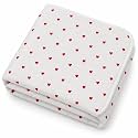 6-Ply 100% Cotton Muslin Blanket 100×100 cm, Baby Blanket for Newborn, Infant & Toddler (0–3 Years), Soft & Breathable Multi-Use Swaddle, Crib & Stroller Blanket, Heart Print, Pack of 1