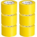 6 Rolls Yellow Painters Tape Bulk 3 inch x 60 Yards, Total 360 Yd, Painters Masking Tape No Residue Wall Painting Tape Artist Tape Trim Edge Finishing Tape for Wall Painting Decoration DIY Supplies