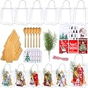 6 Set Christmas Kitchen Gift Set Xmas Bamboo Cutting Board, Christmas Tree