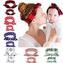 6 Sets 6 Colors Mommy and Me Headbands Hair Band Bow Knot Headbands Baby Hair Accessories Turban Baby and Mommy Cotton Headwrap Set 2 Pcs (6 sets)