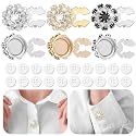 6 Sets Button Covers, Rhinestone Multicolor, Crystal Flower Clip on