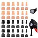 6 Sizes Heel Protective Heel Caps,High Heel Protectors Tip Covers, Noise Reducing Non-Slip Heel Caps for High Heels,Perfect for Weddings, Races (12 Pairs Apricot/ 12 Pairs Black)
