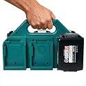 6-Slot Battery Carrying Holder for Makita 18V & 14.4V, Batteries Tool Case Storage Organizer Rack for Makita, Portable and Rugged Battery Caddy with Handle for Jobsite and Mount Bag Use