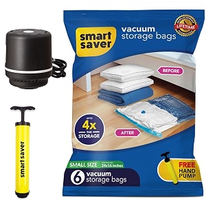 smart saver polyamide polyethylene vacuum compression bagsvacuum storage bagsvacuum bags for travelspace saver vacuum bags6small  electric and manual pumpwhite