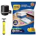 Smart Saver Polyamide Polyethylene Vacuum Compression Bags|Vacuum Storage Bags|Vacuum Bags For Travel|Space Saver Vacuum Bags(6Small + Electric And Manual Pump),White