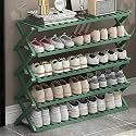 6-Tier Foldable Bamboo Shoe Rack – Versatile Shoe Shelf Stand for Entryway, Indoor/Outdoor Storage, Space-Saving Design, 50cm Height