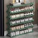 6-Tier Foldable Bamboo Shoe Rack - Space-Saving Shoe Shelf Stand for Entryway, Indoor/Outdoor Storage, 50cm Height, Stylish Organization Solution