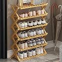 6-Tier Foldable Bamboo Shoe Rack - Versatile Shoe Shelf Stand for Entryway, Indoor/Outdoor, Space-Saving Design, 50cm Height, Stylish Organization Solution