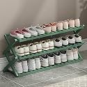 6-Tier Foldable Bamboo Shoe Rack - Space-Saving Shoe Shelf Stand for Entryway, Indoor/Outdoor Use, 50cm Height, Stylish and Durable Storage Solution