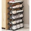6-Tier Foldable Bamboo Shoe Rack - Versatile Shoe Shelf Stand for Entryway, Indoor/Outdoor Use, Space-Saving Design, 50cm Height, Sturdy &amp; Stylish Storage Solution