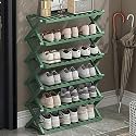 6-Tier Foldable Bamboo Shoe Rack - Space-Saving Shoe Shelf for Entryway, Indoor &amp; Outdoor Storage, 50cm Height, Durable &amp; Stylish Design