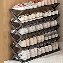 6-Tier Foldable Bamboo Shoe Rack - Space-Saving Shoe Shelf Stand for Entryway, Indoor/Outdoor Use, 50cm Height, Durable and Stylish Design for Organization