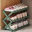 6-Tier Foldable Bamboo Shoe Rack - Space-Saving Shoe Shelf Stand for Entryway, Indoor/Outdoor, 50cm Height, Stylish Storage Solution for Shoes, Boots, and Sneakers