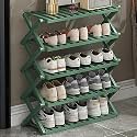 6-Tier Foldable Bamboo Shoe Rack - Space-Saving Shoe Shelf Stand for Entryway, Indoor/Outdoor Use, 50cm Height, Stylish Organization for Shoes, Boots, and Sneakers