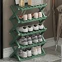 6-Tier Foldable Bamboo Shoe Rack - Stylish Shoe Shelf Stand for Entryway, Indoor &amp; Outdoor Storage, Compact 50cm Height for Organizing Shoes