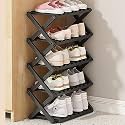 6-Tier Foldable Bamboo Shoe Rack - Space-Saving Shoe Shelf Stand for Entryway, Indoor/Outdoor Use, Stylish & Durable, 50cm Height