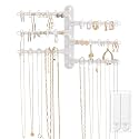 6-Tier Hanging Wall Jewelry Organizer, Earring, Necklace, Ring Holder-White