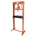 12-Ton Hydraulic Shop Press, Heavy Duty Benchtop Hydraulic Shop Press with 2 Press Plates, H-Frame Pneumatic Shop Press Adjustable Height, Orange