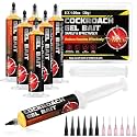 6 Tubes Cockroach Gel, Natural Formula Roach Gel with 2 Plunger