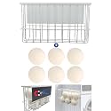 6 XL Wool Dryer Balls with Magnetic Dryer Ball Holder for Laundry Storage
