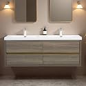 60" Bathroom Vanity with Sink, Floating Vanity, Grey Ash
