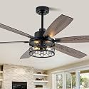 60" Farmhouse Ceiling Fans with Lights and Remote Control