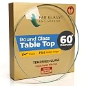 60" Inch Round Glass Table Top 1/4" Thick Flat Polish Edge Tempered by Fab Glass and Mirror