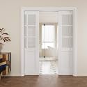 Pocket Door,6-Lite Frosted Glass Doors,Solid Door,60 x 80 Door
