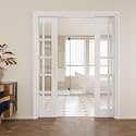 Pocket Door,15-Lite Clear Glass Doors,French 60x80 Sliding Door