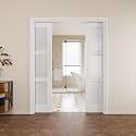 Pocket Door,3-Lite Frosted Glass Doors,Solid Door,60 x 96 Door