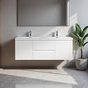 60'' Floating Bathroom Vanity with Sink, Bathroom Cabinet, White