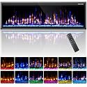 Kucreiheat Electric Fireplace–60'' Luxury Fireplace Wall Mounted &amp; Recessed, Ultra-Slim with Log &amp; Crystal, Remote Control, Thermostat, Timer, 750W/1500W Heater
