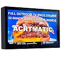 60-65in Waterproof Outdoor TV Enclosure, with Transparent Front Panel, Clear Dust Resistant Television Cover for 60-65 inch Screens for Outside(Left Door), Include the TV Wall Mount
