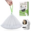 60 Count Cat Litter Bags for Litter Box Robot 4/3/5, Pre-Separated Thick Self-Cleaning Litter Box Liners, Heavy Duty Drawstring Litter Bags for Automatic Litter Box, 26.4" x 15.7"