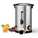 60 Cup Large Coffee Urn with Double Wall Insulation, 10L/2.6 Gallon Stainless Steel Commercial Electric Coffee Dispenser with Hot Drinks and Hot Water, for Weddings, Parties, Catering, and Buffets