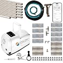 60’ High-Pressure Mist Cooling System Kit with Premium Edition Remote Pump W/App Control for Outdoor Usage – (0.4 GPM, 30 Nozzles) (Black - 1/4" Nylon Tubing (100ft))
