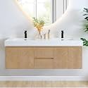 60 Inch Floating Sink Bathroom Vanity Wall Mount Double Vanities with Top