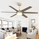60 Inch Gold Ceiling fans with Lights and Remote/APP